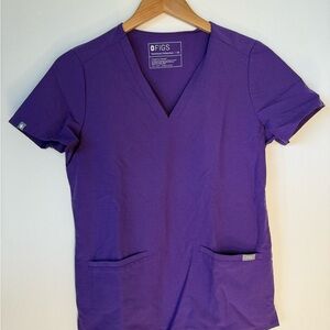 Figs Purple Scrub Top XS
